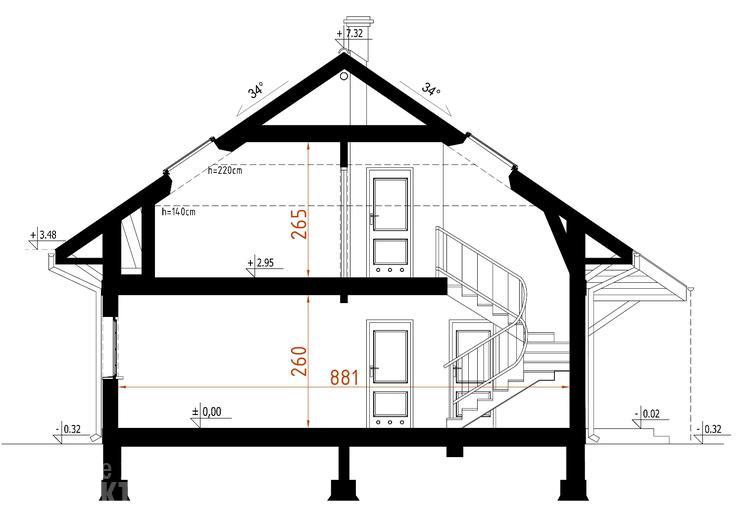 Projekt domu D83  Martyna   wersja drewniana