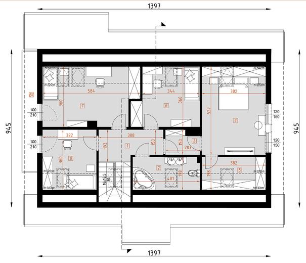 Projekt domu D83 Martyna wersja drewniana