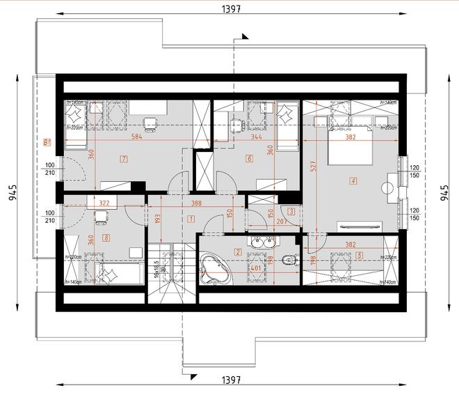 Projekt domu D83 Martyna wersja drewniana