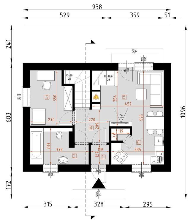 Projekt domu D67 Paulinka z piwnicą