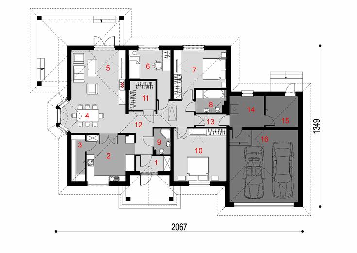 Projekt domu D172 Zbigniew z garażem