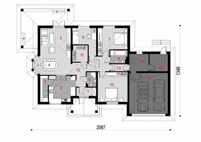 Projekt domu D172 Zbigniew z garażem