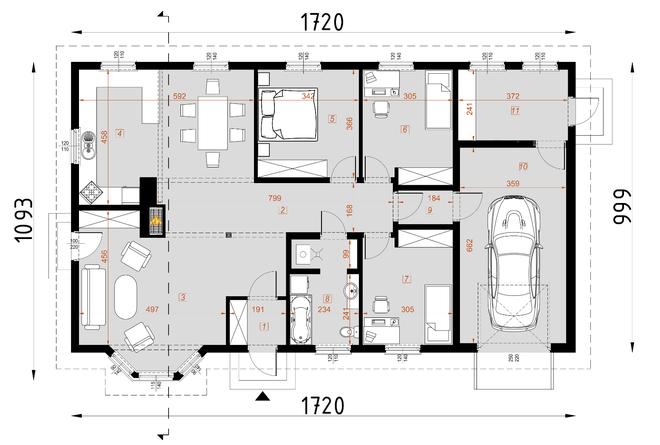 Projekt domu D09  Lucyna wersja drewniana