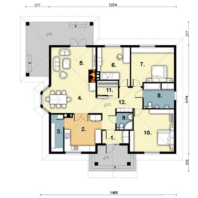 Projekt domu D172 Zbigniew wersja szkieletowa