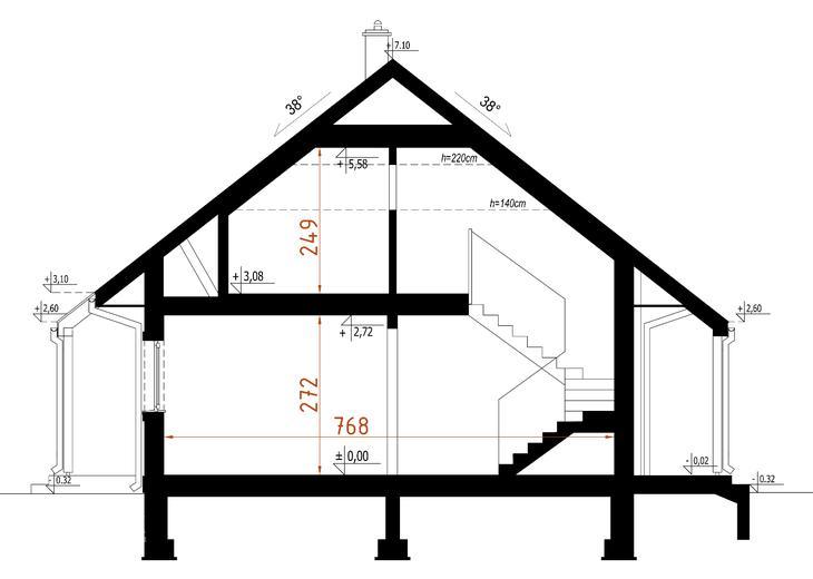 Projekt domu D97  Marcjanna  wersja drewniana