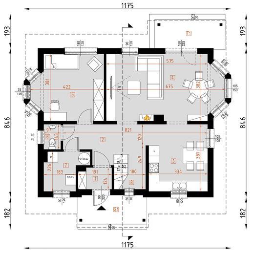 Projekt domu D97  Marcjanna  wersja drewniana