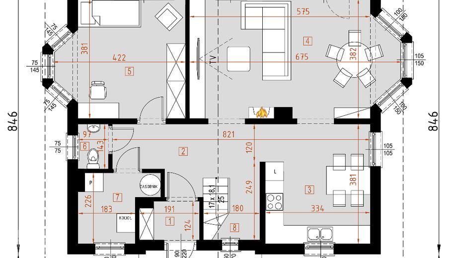 Projekt domu D97  Marcjanna  wersja drewniana