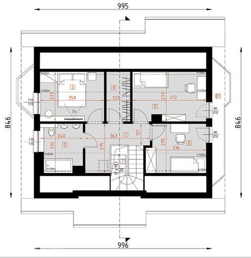 Projekt domu D97  Marcjanna  wersja drewniana