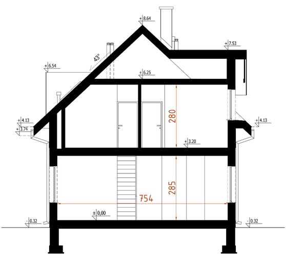 Projekt domu D64 Tomasz wersja drewniana
