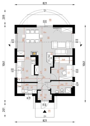 Projekt domu D64 Tomasz wersja drewniana