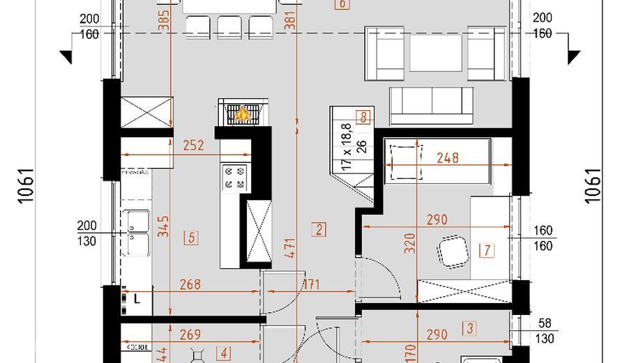 Projekt domu D64  Tomasz  wersja drewniana