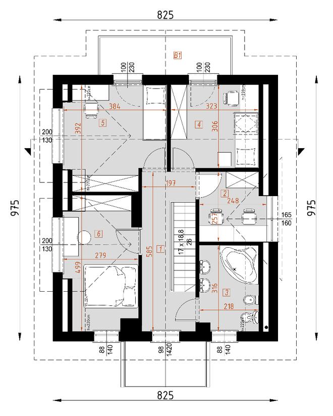 Projekt domu D64 Tomasz wersja drewniana