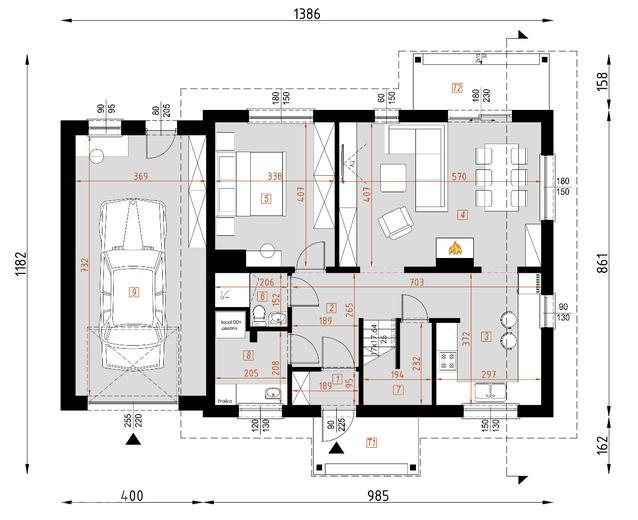 Projekt domu D101 Tobiasz wersja drewniana