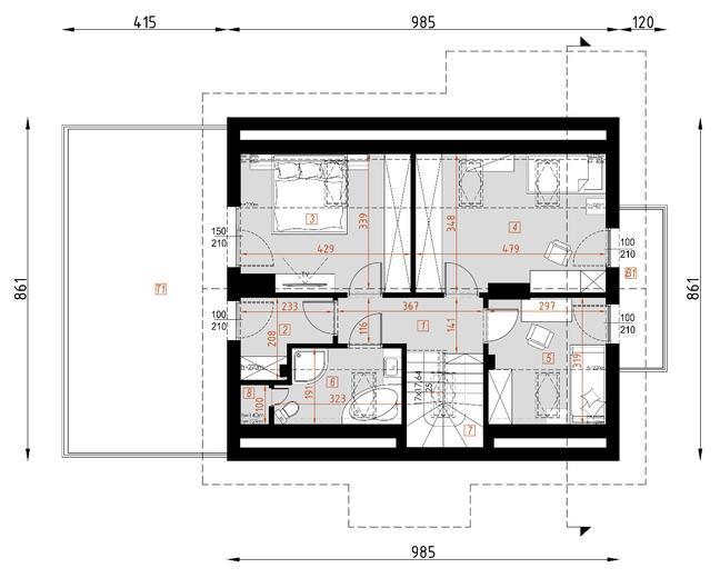 Projekt domu D101 Tobiasz wersja drewniana