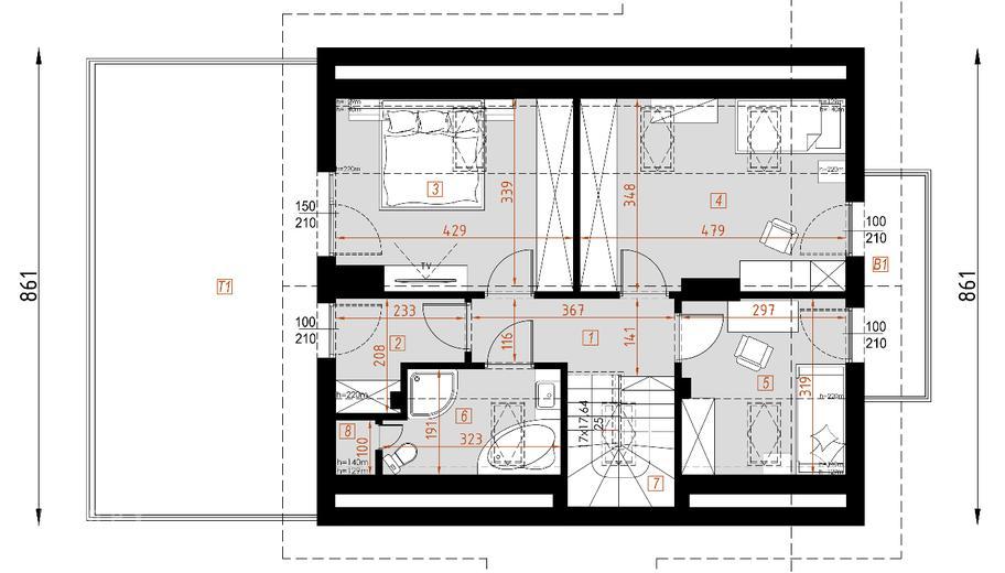 Projekt domu D101 Tobiasz wersja drewniana