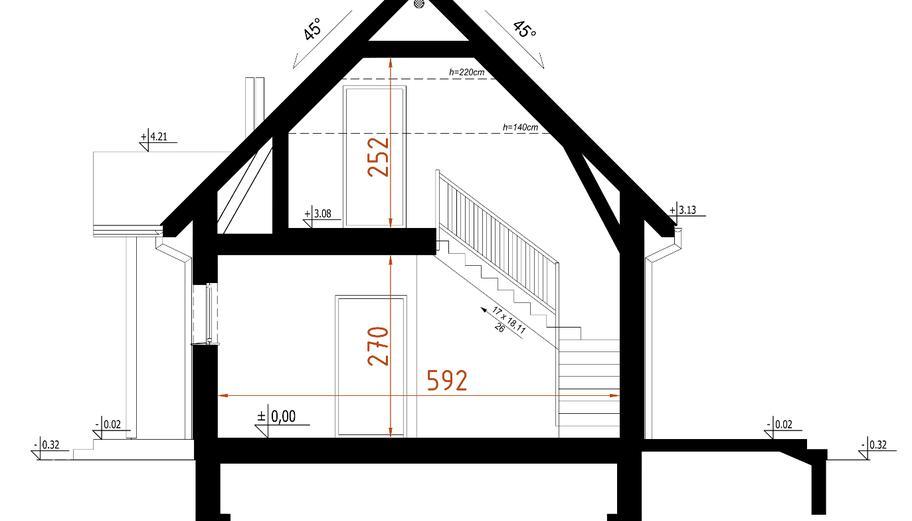 Projekt domu D80  Filip   wersja drewniana