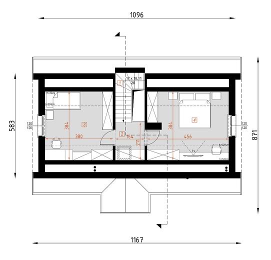 Projekt domu D80 Filip wersja drewniana
