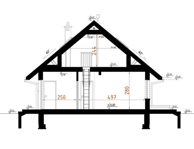 Projekt domu D138  wersja drewniana