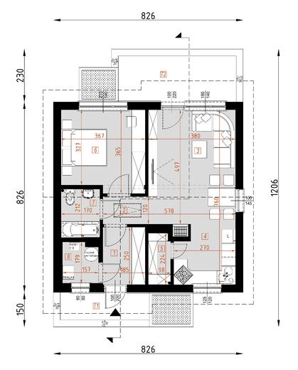 Projekt domu D138 wersja drewniana
