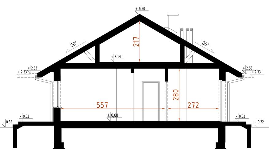 Projekt domu D142 wersja drewniana