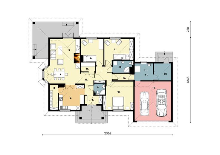Projekt domu D172 Zbigniew z garażem wersja drewniana
