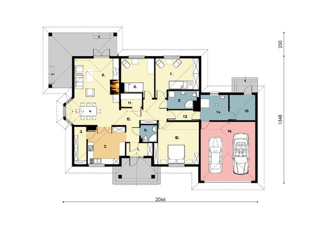 Projekt domu D172 Zbigniew z garażem wersja drewniana