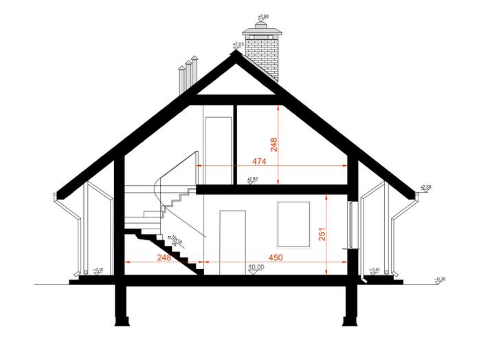 Projekt domu D21 Piotruś wersja drewniana