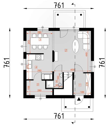 Projekt domu D21 Piotruś wersja drewniana