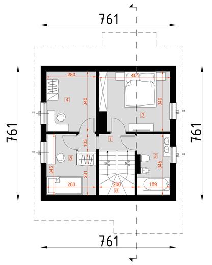 Projekt domu D21 Piotruś wersja drewniana