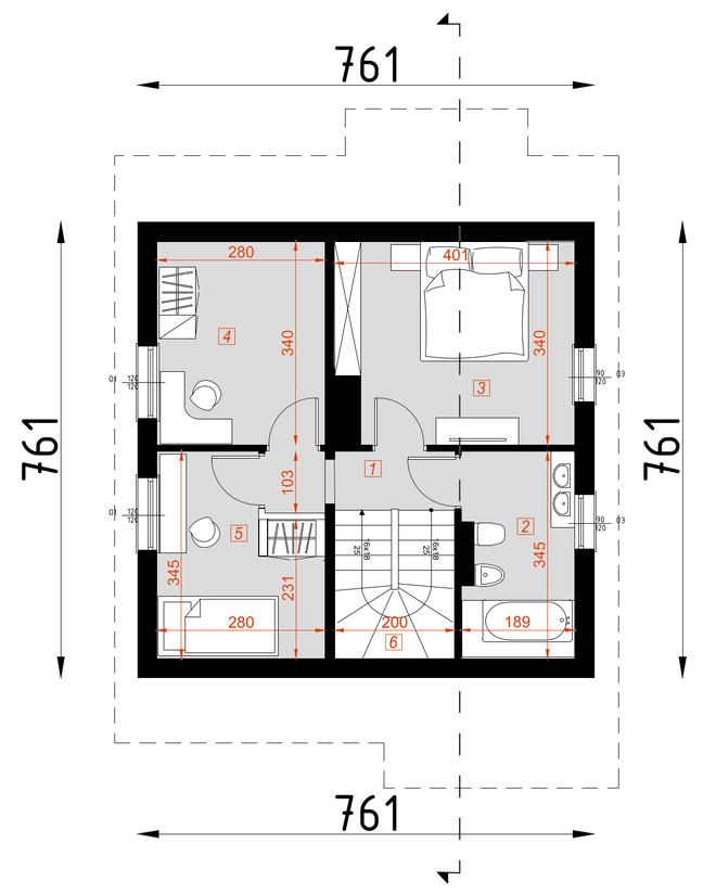 Projekt domu D21 Piotruś wersja drewniana