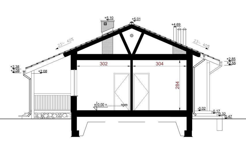 Projekt domu D51 Justyna wersja drewniana