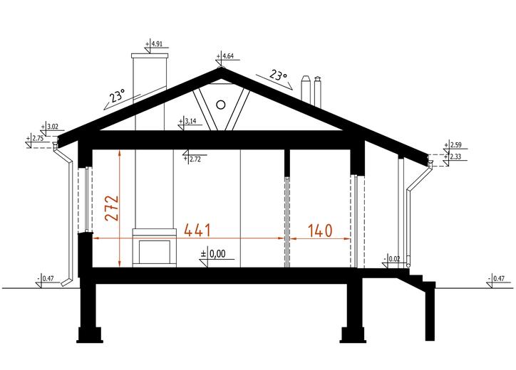 Projekt domu D103 Lidia wersja drewniana