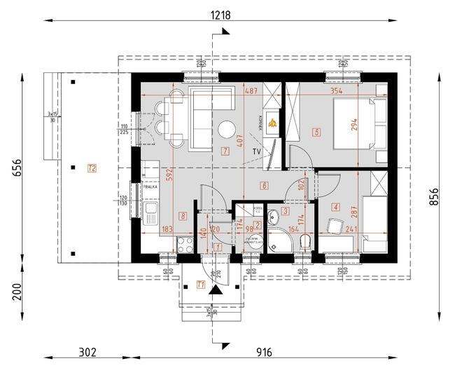 Projekt domu D103 Lidia wersja drewniana
