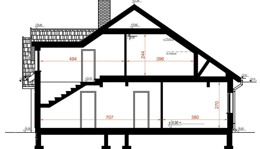 Projekt domu D34A   wersja drewniana