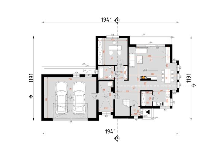 Projekt domu D34A wersja drewniana