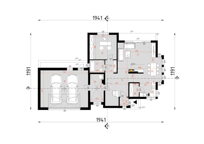 Projekt domu D34A wersja drewniana