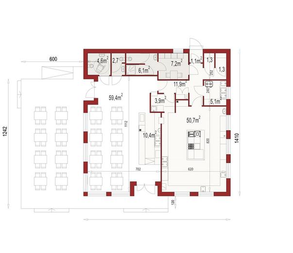 Budynek usługowy (bar, restauracja) ASU01