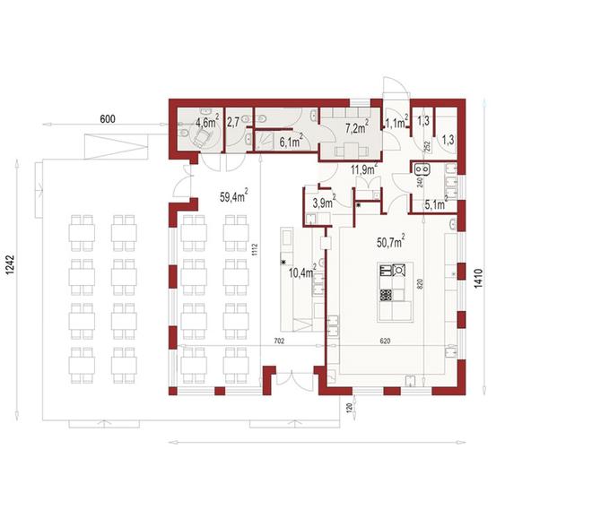 Budynek usługowy (bar, restauracja) ASU01