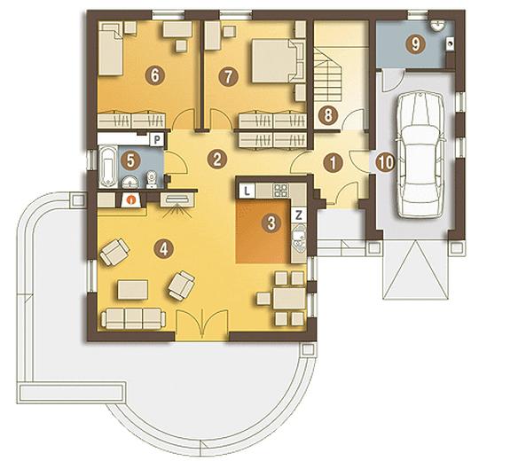 Biedronka z garażem 1-st. [A]