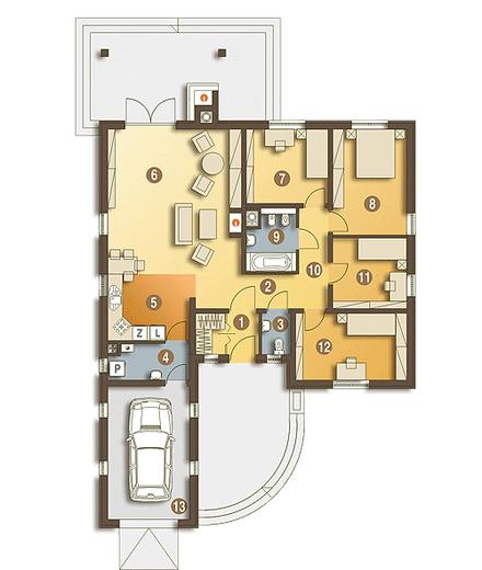 Bocian z garażem 1-st. [A]