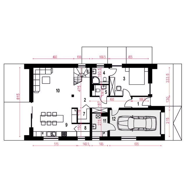 Sobótka z garażem 1-st. [A]