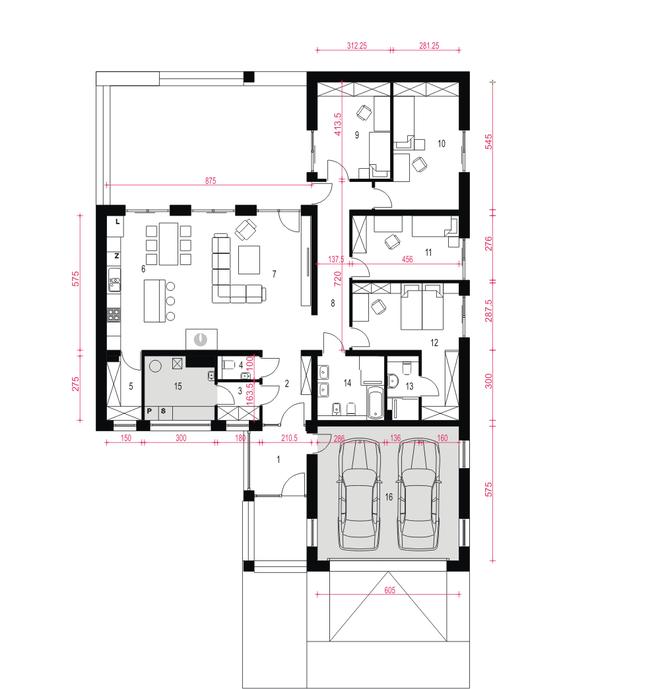 Dolomit z garażem 2-st. [A]