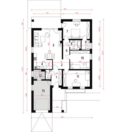 Eryk bis z garażem 1-st. [A]