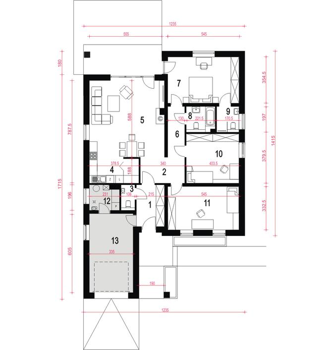 Eryk bis z garażem 1-st. [A]