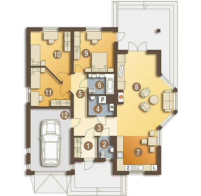 Jaśmin z garażem 1-st. [A]