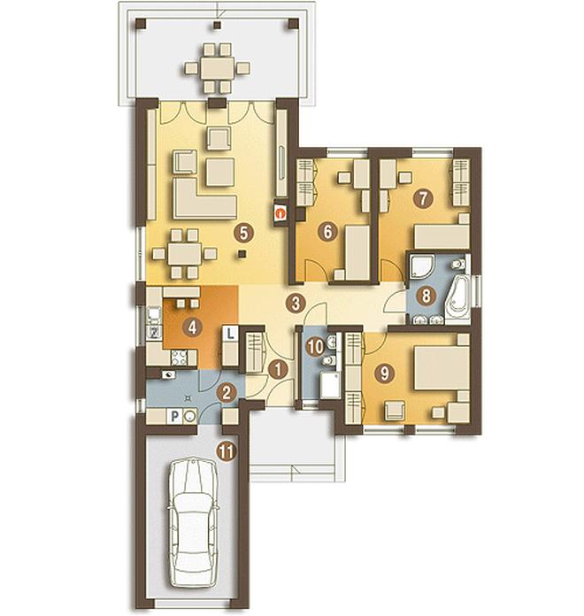 Aleks II z garażem 1-st. [A]