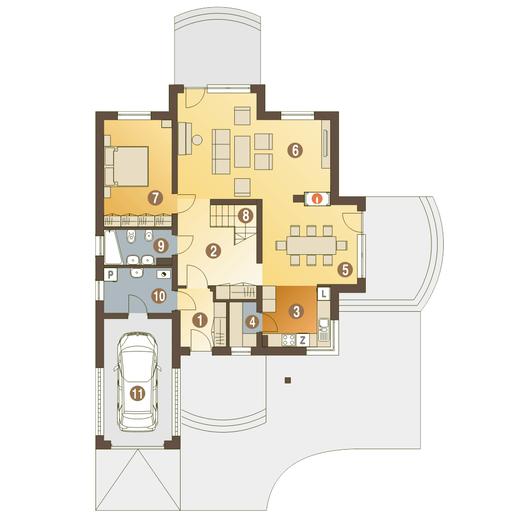 Kastor z garażem 1-st. [A]