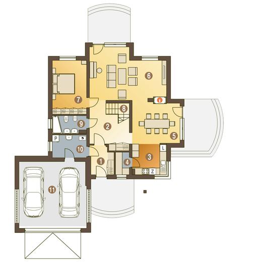 Kastor z garażem 2-st. [A1]