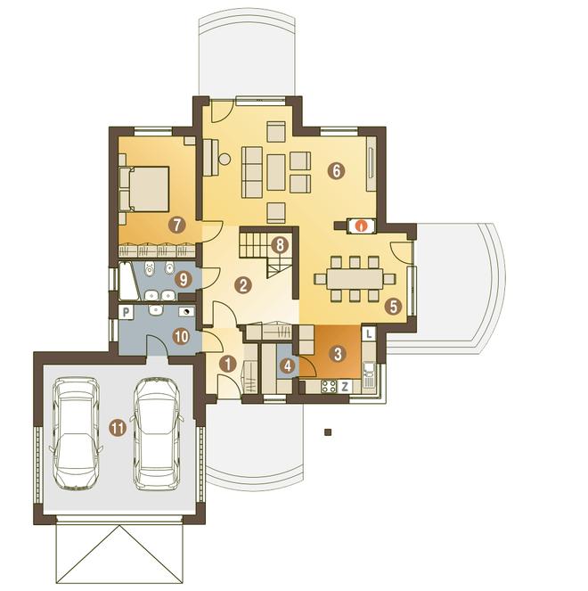 Kastor z garażem 2-st. [A1]