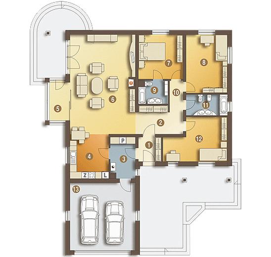 Kos z garażem 2-st. [A]